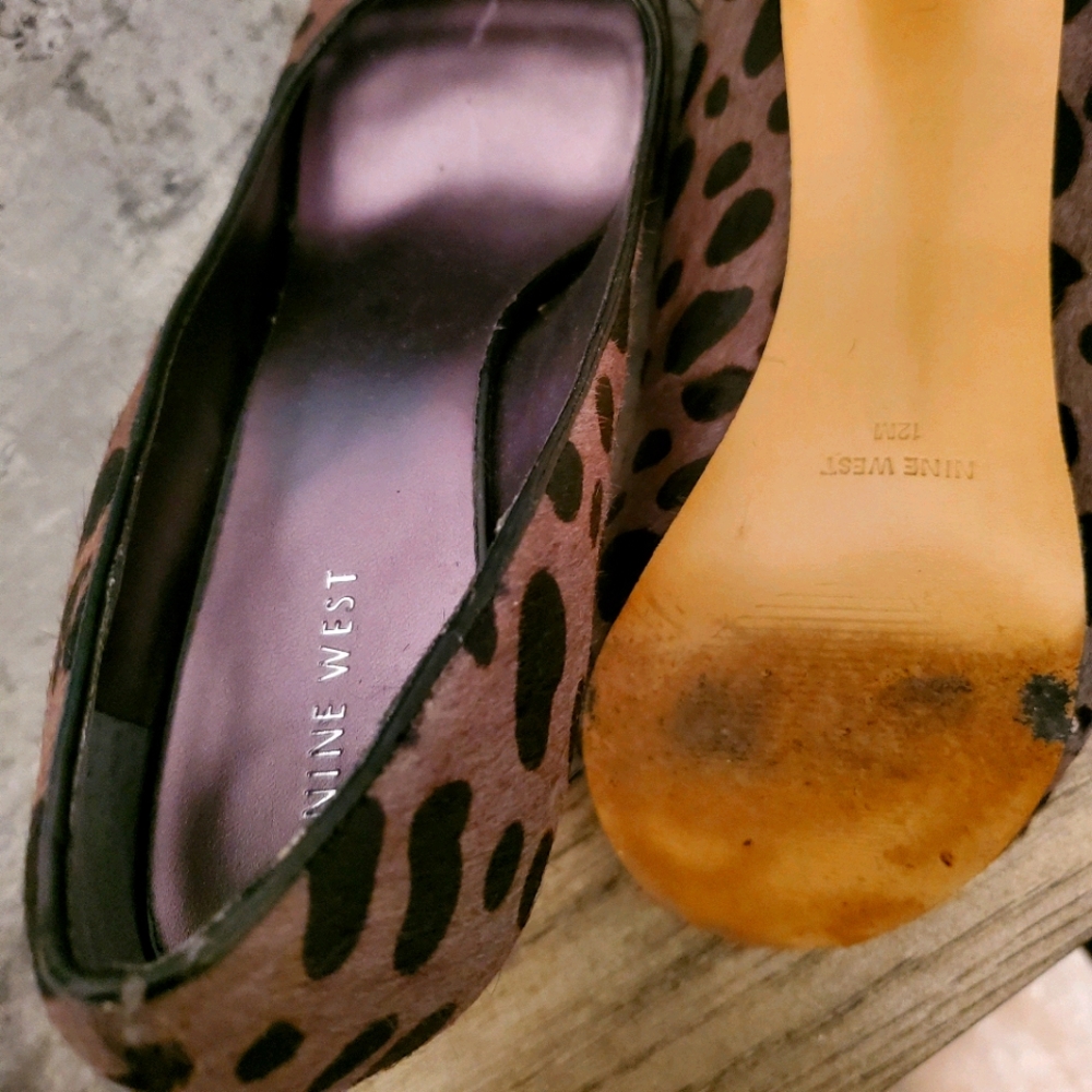 Nine West Leopard Peeptoe Pump